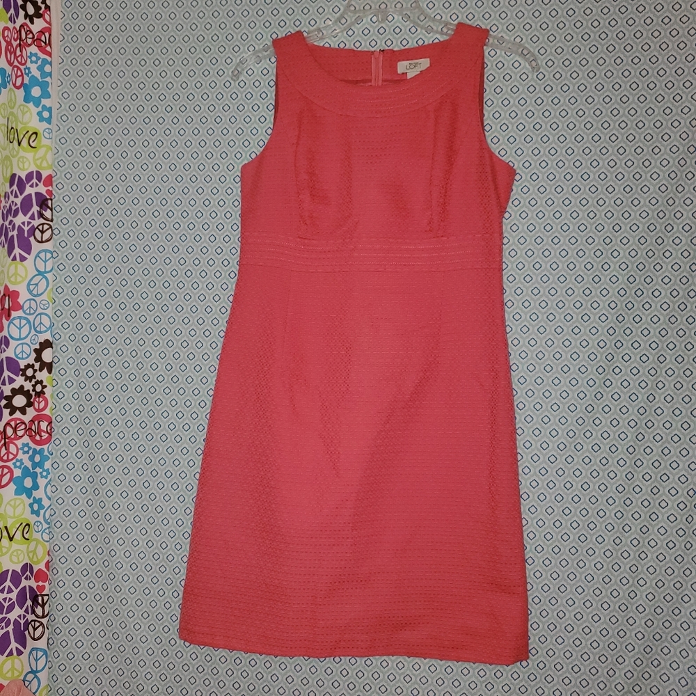 Coral shift dress